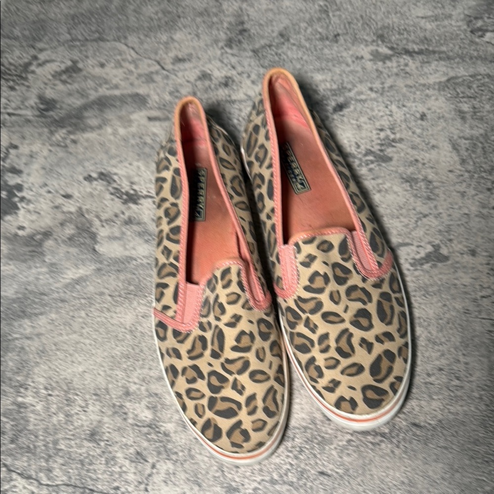 SPERRY TOP-SIDER CASPIAN LEOPARD PRINT SLIP ON SHOE - 9.5M